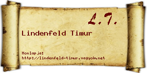 Lindenfeld Timur névjegykártya