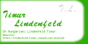 timur lindenfeld business card